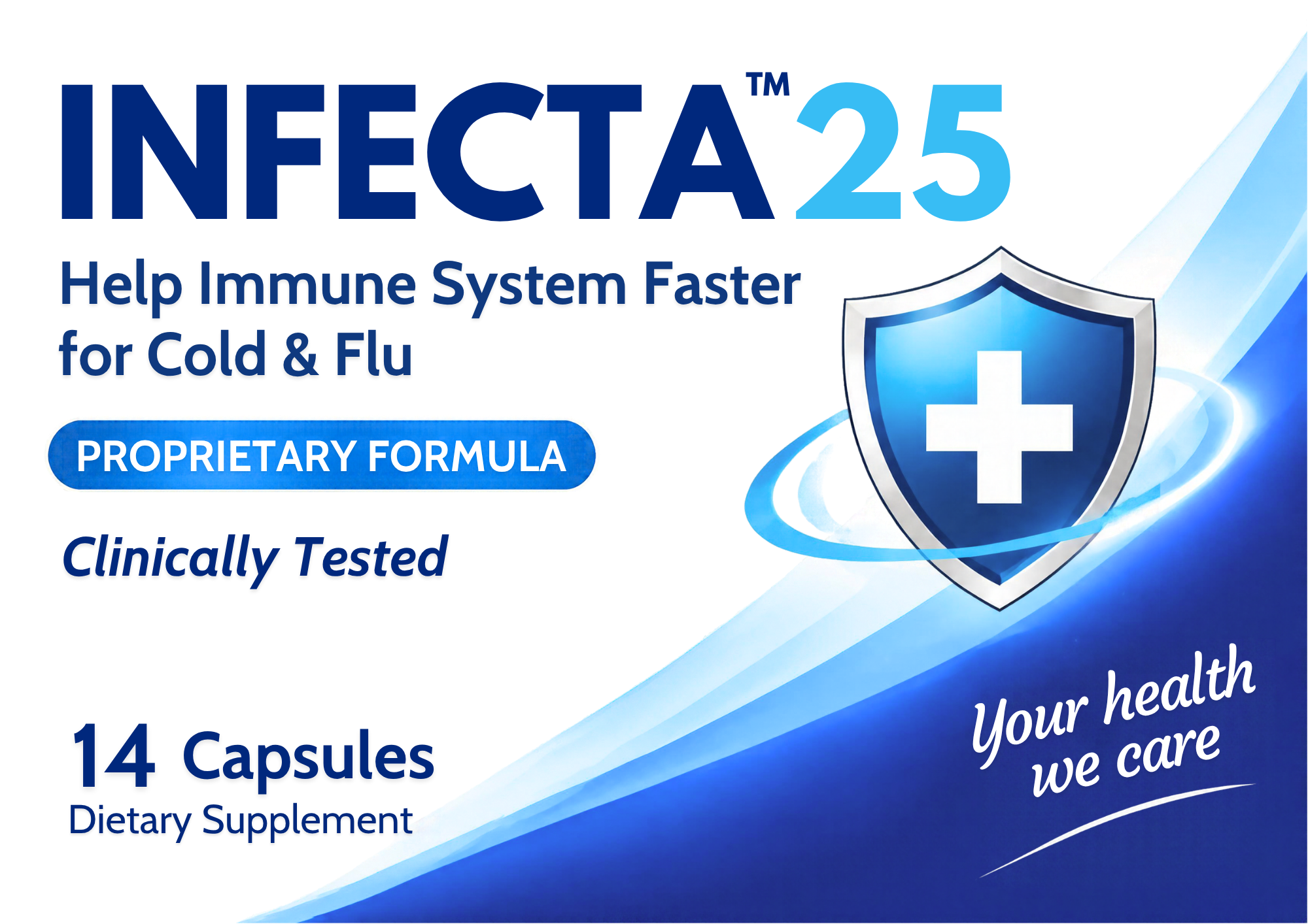 Infecta 25 Cold & Flu dietary supplement package, front view